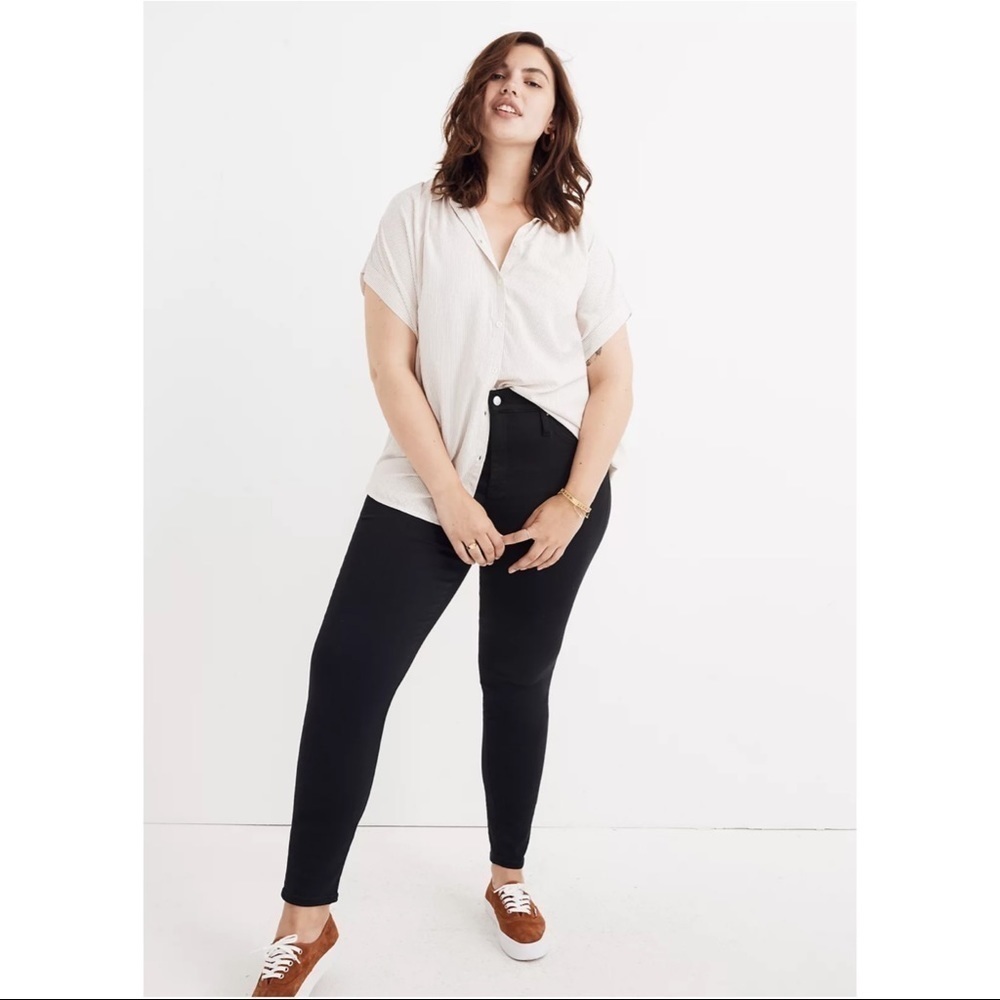 Nwt Madewell 9” High Rise Skinny Black Jeans Plus 37 Tall